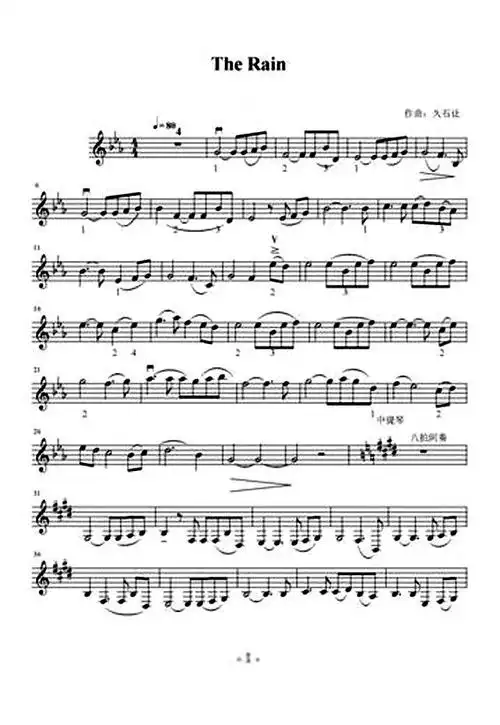 久石让《the rain》 小提琴谱.