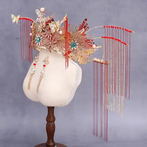 潮然蔻2020新款新娘古装头饰秀禾服发饰中式凤冠霞帔步摇套装结婚饰品