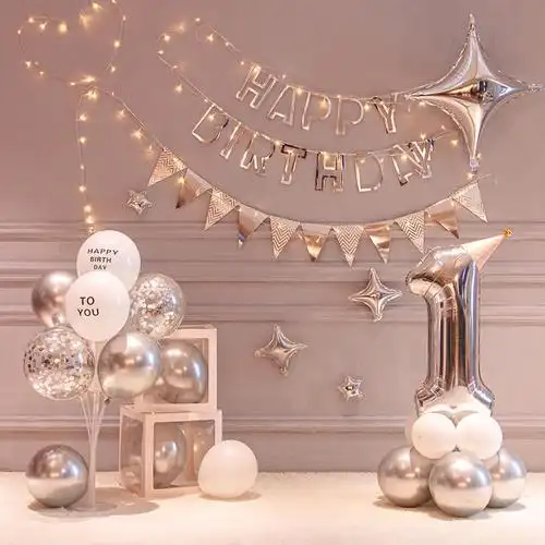 儿童周岁宝宝生日派对气球套餐装饰惊喜创意男女孩背景墙场景布置