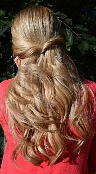 美女,长,女性,头发,背面视角,女人,卷发