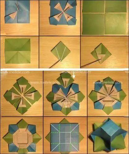 简易手工折纸垃圾桶教程