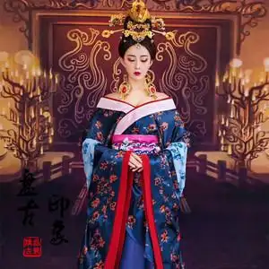 新款影楼摄影写真古装主题唐装汉服贵妃装性感演出表演服装 丹凤