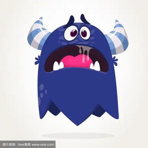 卡通蓝色怪物怪物巨魔
