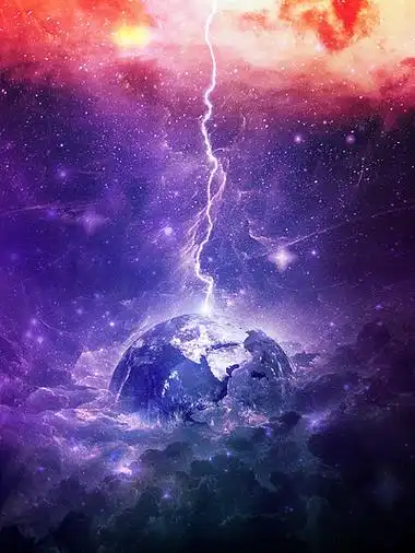 科技感闪电星球背景素材