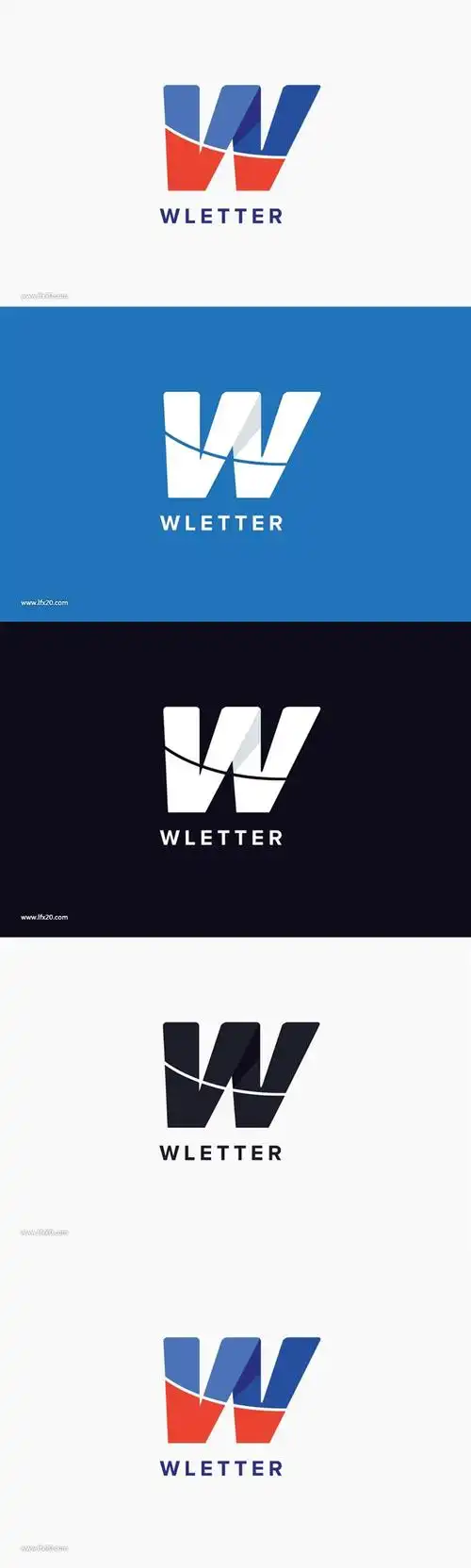 w letter logo template_标志logo_乐分享素材网_psd素材_平面素材