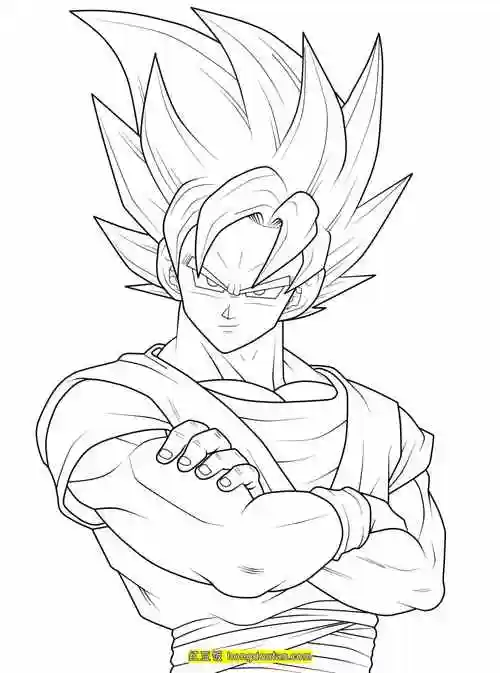 10张4到10岁孩子们最喜欢的七龙珠格斗漫画涂色图片-红豆饭小学生简笔