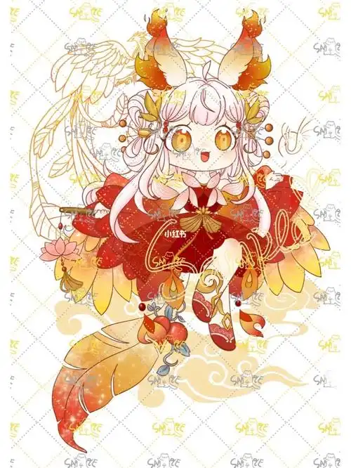 于是按照凤凰 古风的设子的可爱妹妹画了.