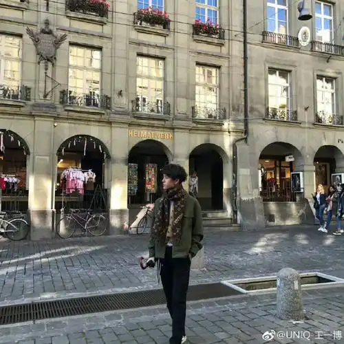 王一博打卡好莱坞游客照##王一博比耶游客照