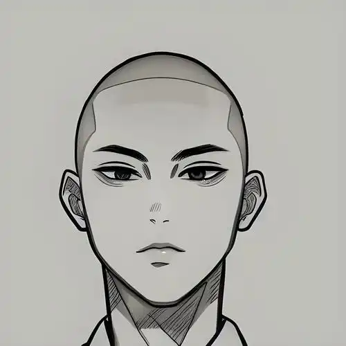 男生寸头简笔画