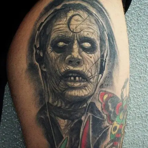 恐怖纹身多款简约线条纹身素描恐怖纹身图案