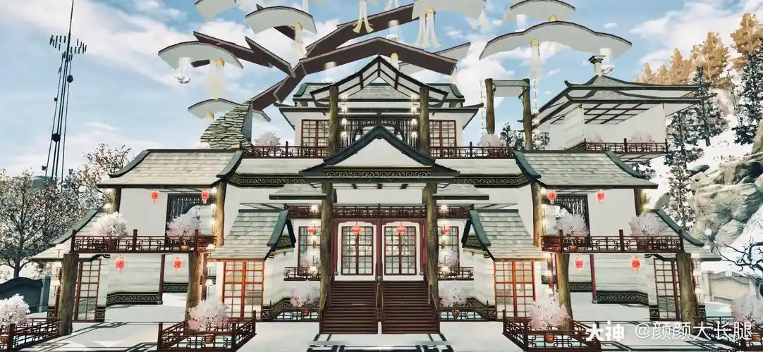 『桃花坞』古风中式双人地基庄园建筑,500赞教程