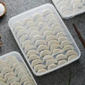 无分格速冻饺子盒多层透明pp塑料食物储藏冰箱收纳保鲜饺子保鲜盒