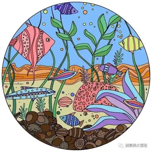 插画素材漂亮的圆形构图插画作品