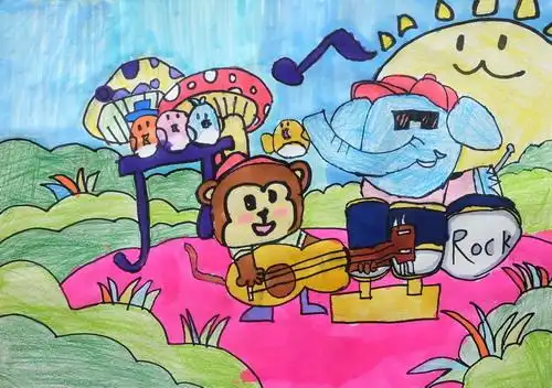 动物乐队手绘图片