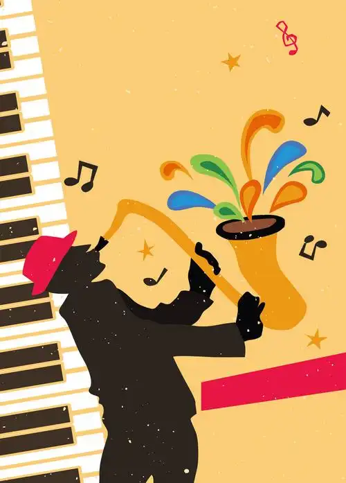 爵士音乐会演奏者海报背景素材