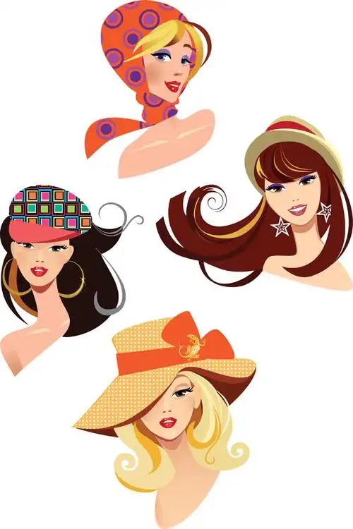 戴帽子的时尚美女图片下载