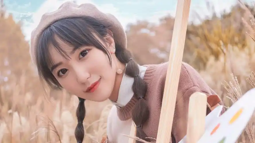 壁纸 可爱的年轻女孩,画家,芦苇 3840x2160 uhd 4k 高清壁纸, 图片