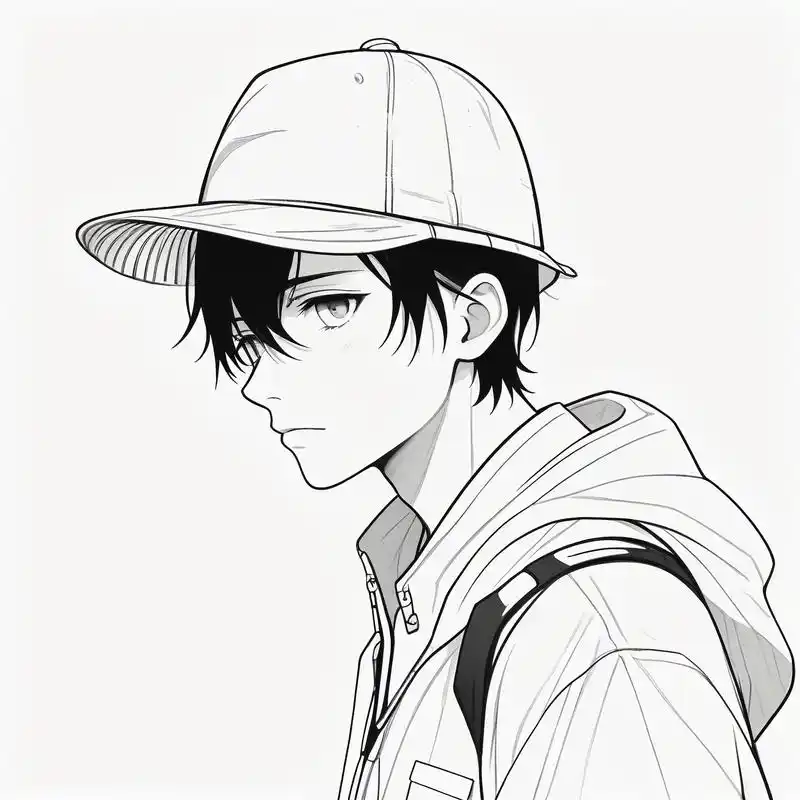 组黑白素描风格的动漫头像,特别适合那些喜欢简约又不失格调的男生们