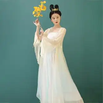 秉藜古装唐服成人女中国风改良汉服纱衣上衣套装汉素日常仙气款春夏鹅