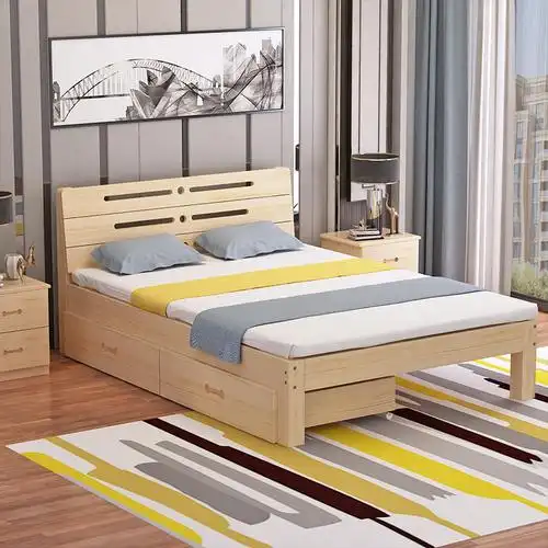 寻木匠实木床松木原木榻榻米双人成人单人床现代简约定做简易床视频