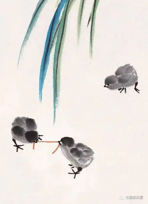 娄师白画鸡仔,真是墨趣盎然_小鸡