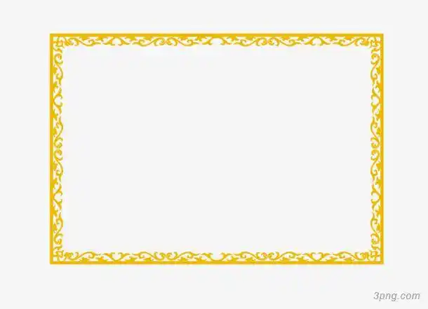 金色边框png素材透明免抠图片-边框纹理