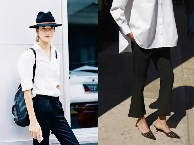 但其实,白衬衫黑裤子的组合也可以是干练时髦又经得起推敲的.