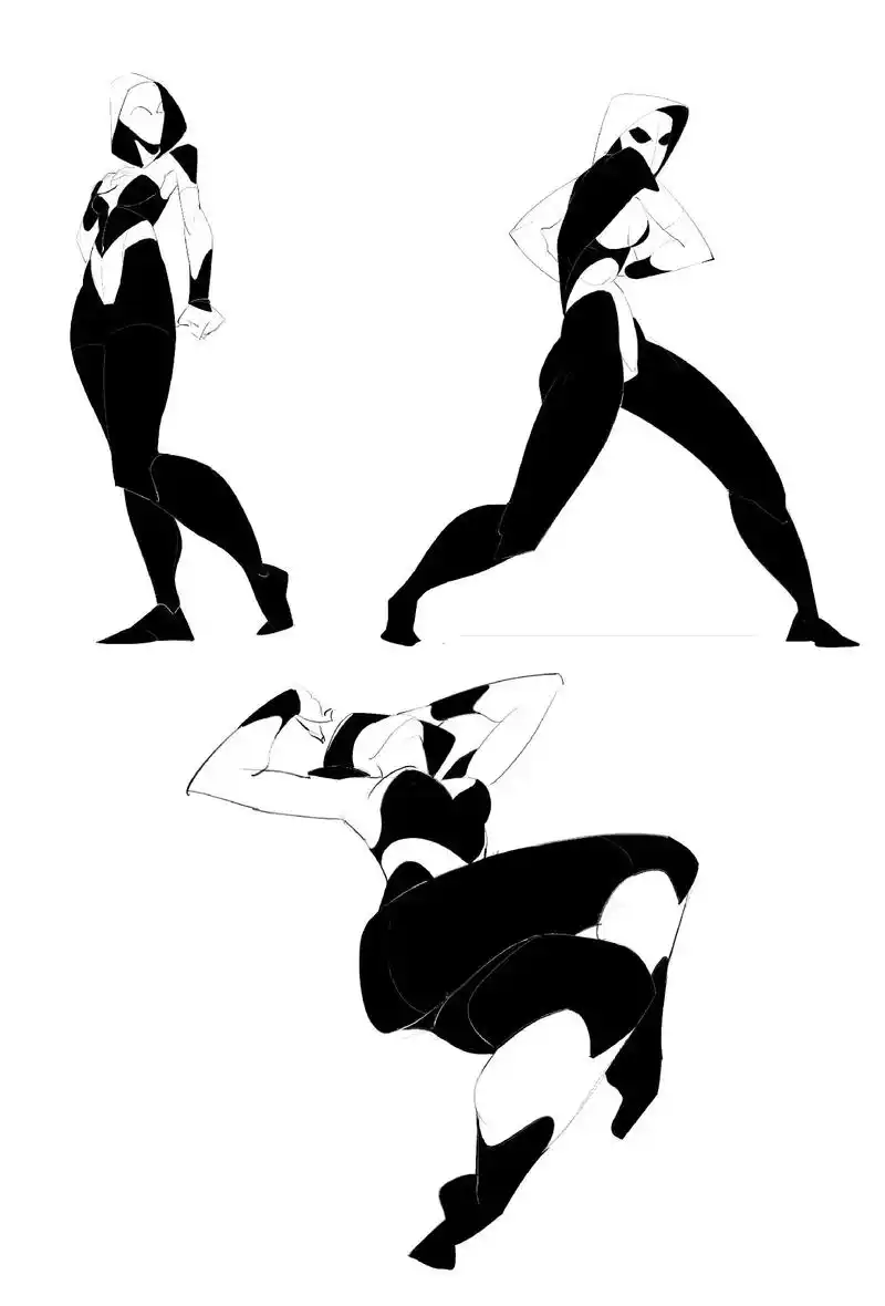 风格化的人物动态速写练习