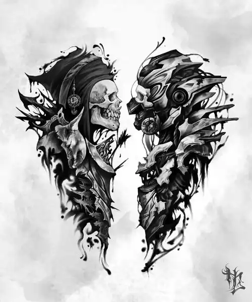 暗黑纹身手稿分享