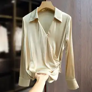 香槟色衬衫女长袖图片