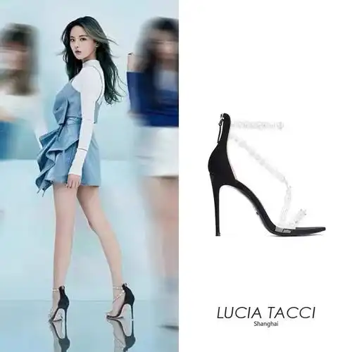 lucia tacci设计感小众五星交叉绑带性感细高跟凉鞋圆头露趾宴会
