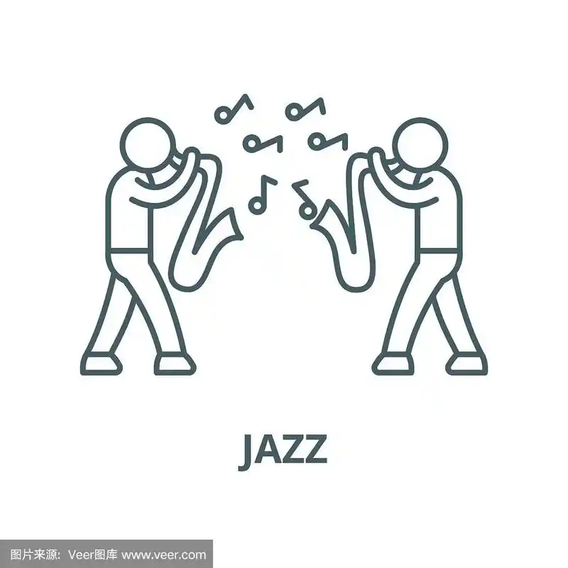 jazz vector line icon, linear concept, outline sign, symbol