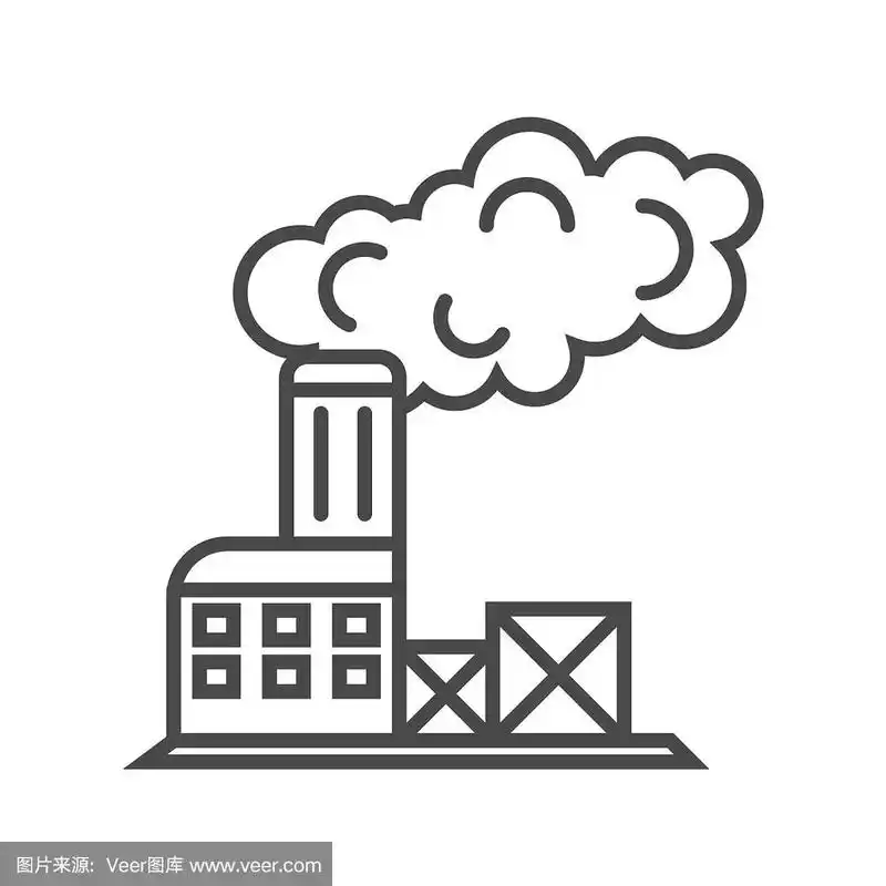 工业厂房线性图标