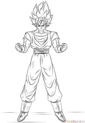 小林简笔画超级赛亚人孙悟空