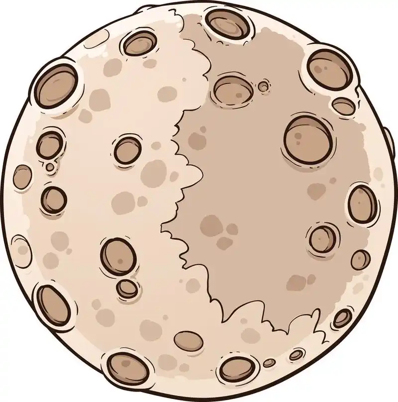 汞的星球,动漫水星.矢量剪辑艺术图和简单的渐变.都在单个图层.