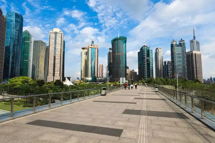 现代,上海,城市,陆家嘴,金融中心,步行桥,风景