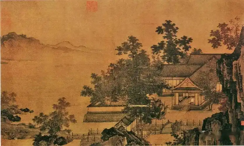 南宋刘松年四景山水图