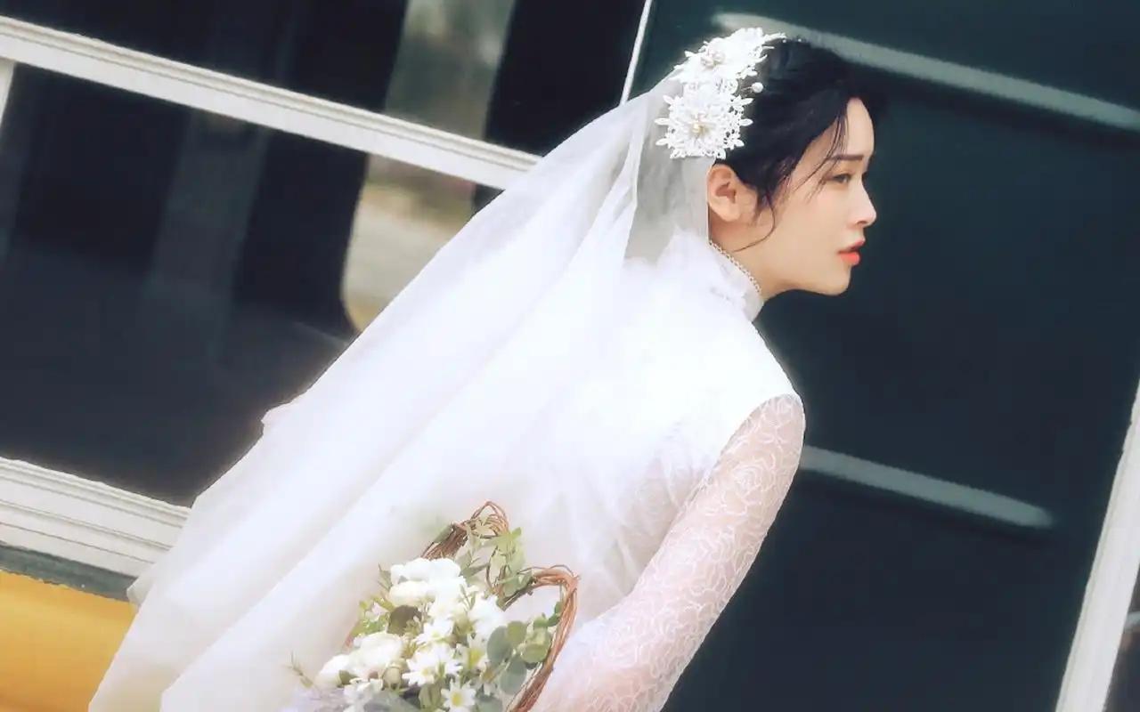 婚纱美女性感优雅写真桌面壁纸