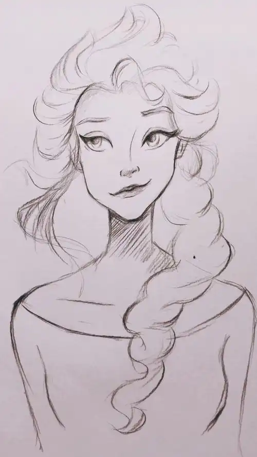 教你画艾莎公主