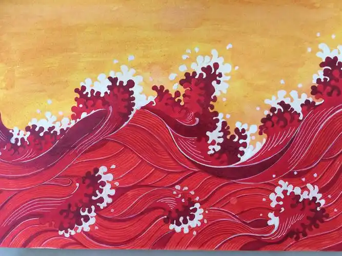 水彩,鹿和海浪|纯艺术|绘画|人鱼泡泡9 - 原创作品 - 站酷 (zcool)