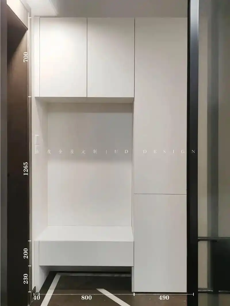 巨实用75过道式白色玄关鞋柜,内附尺寸75.进门窄过道!