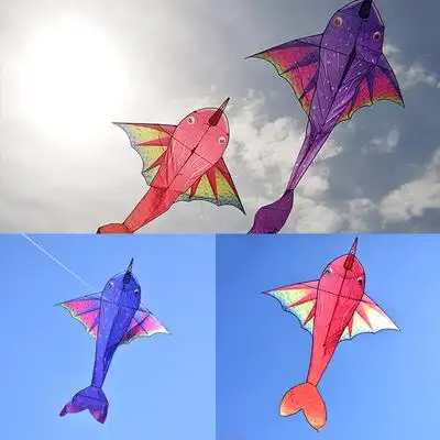 成人百特潍坊大型微风易飞彩色鱼型卡通大鱼风筝