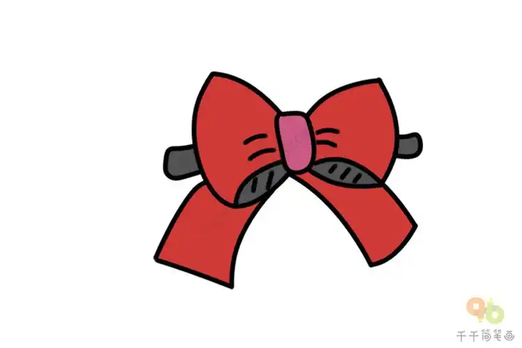 蝴蝶结发夹简笔画女孩的最爱