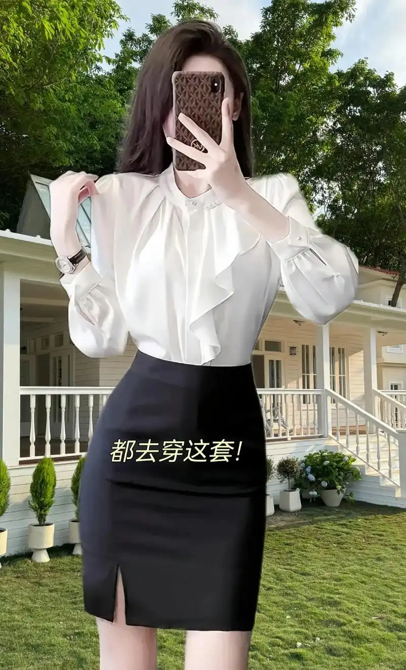 工作服职业气质女衬衫裙轻熟法式春装名媛白色衬衣空姐制服衬衫裙!