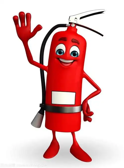 老师,厨房阿姨,保安叔叔给我们演示了灭火器的使用方法