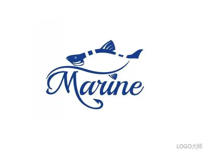 一组鱼元素的logo设计欣赏