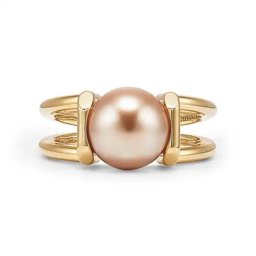 蒂芙尼 tiffany city hardwear系列18k金配以金色珍珠戒指 66959120