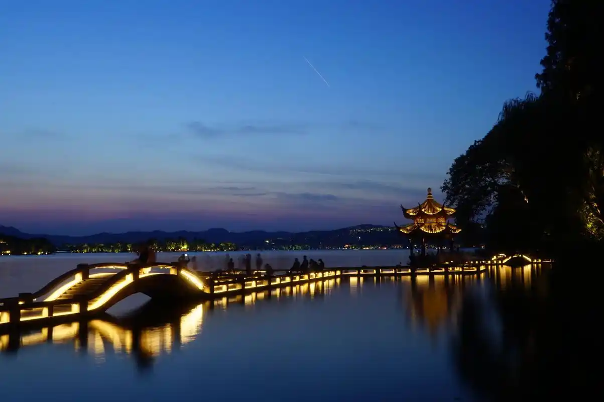 浙江杭州西湖夜景