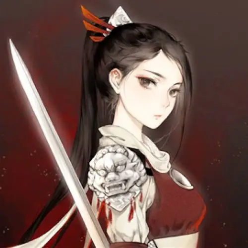 执剑侠女侧身英姿_古风头像图片_扣扣居