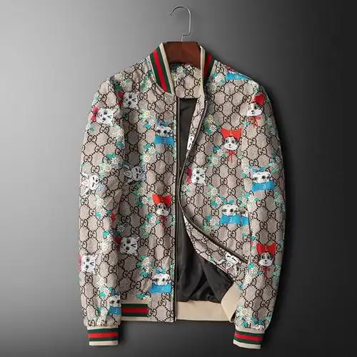 佳穗古奇印花外套酷奇秋季男士棒球领修身夹克外套古驰欧货褂子潮